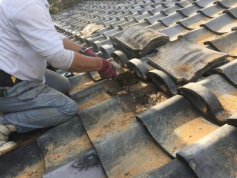 土葺き状況
