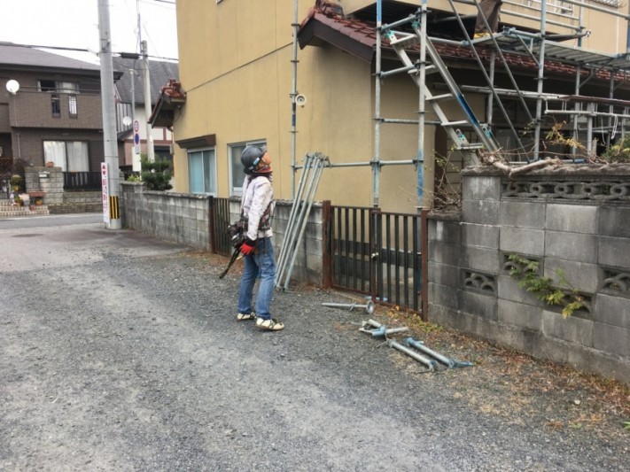 足場解体全景