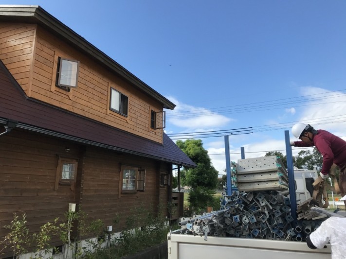 大津市足場組立部材卸降ろし