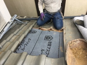 防水シート貼り完了