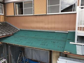 防水シート貼り完了
