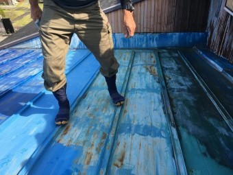 トタン屋根確認と職人