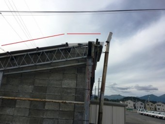 鉄骨傾き確認