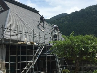 屋根足場組み