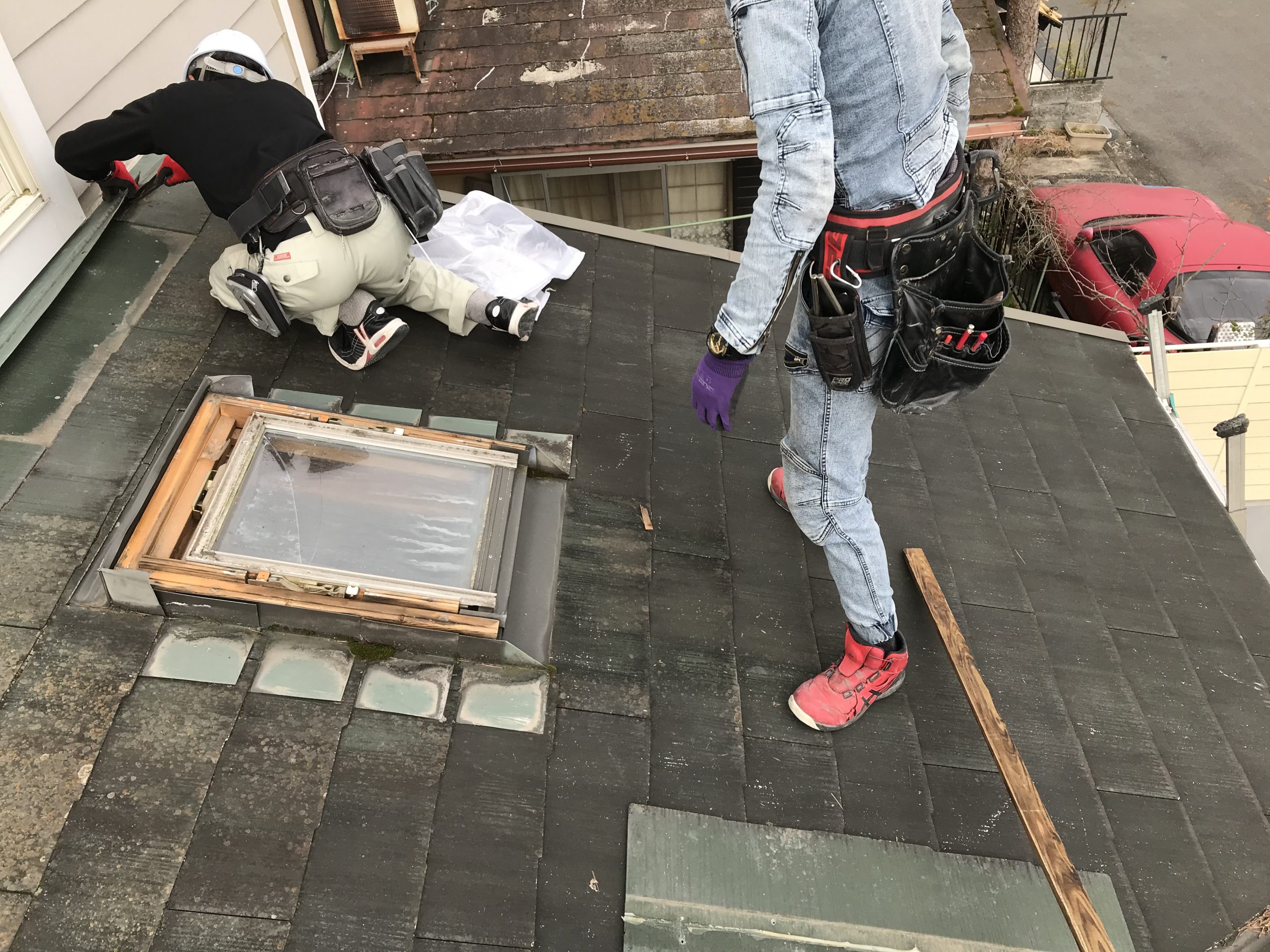 大津市大江にて屋根雨漏りでお困りの天窓撤去工事をさせていただきました